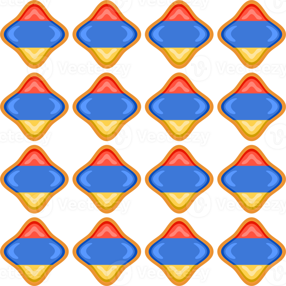 Pattern cookie with flag country Armenia in tasty biscuit png