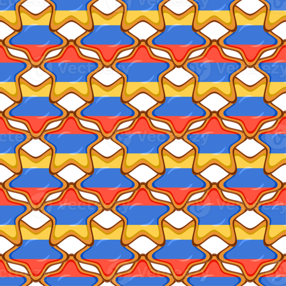 Pattern cookie with flag country Armenia in tasty biscuit png