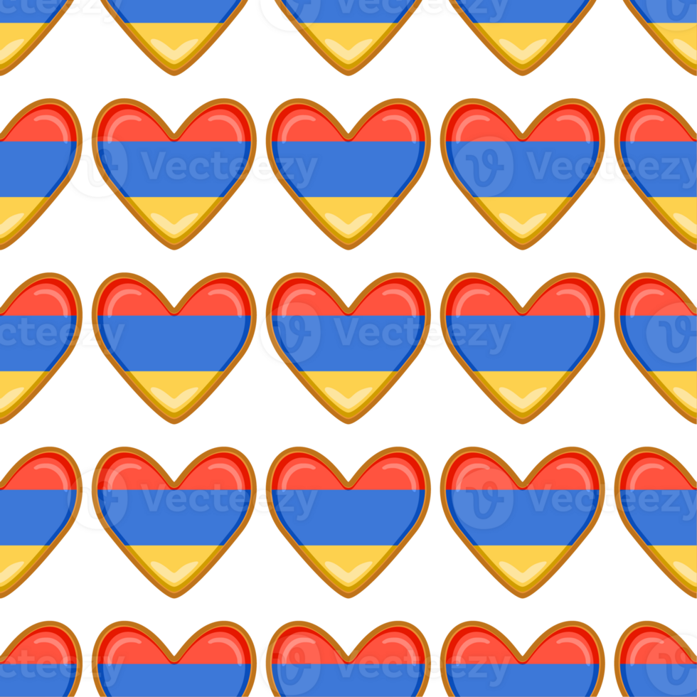 Pattern cookie with flag country Armenia in tasty biscuit png
