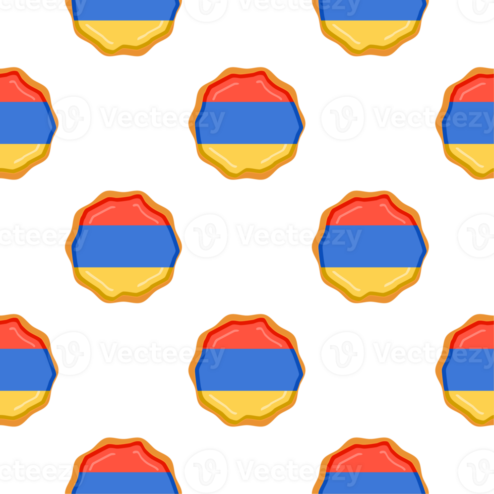 Pattern cookie with flag country Armenia in tasty biscuit png