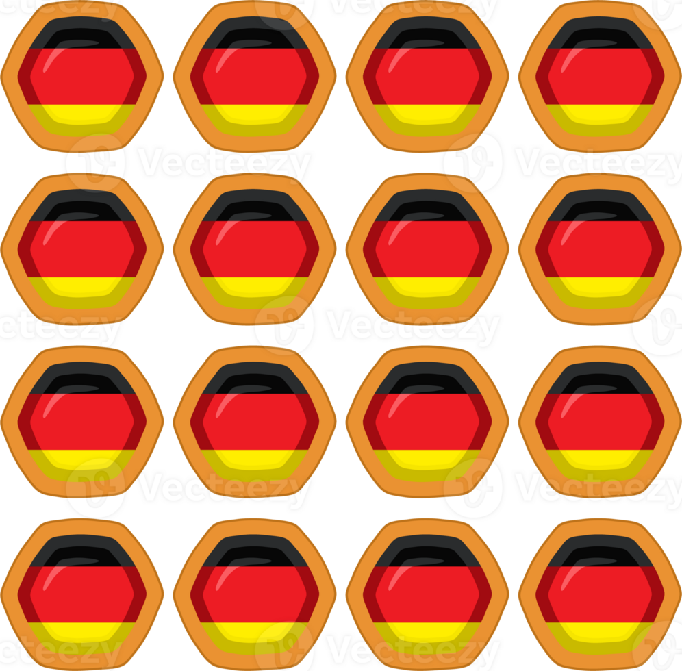 Pattern cookie with flag country Germany in tasty biscuit png