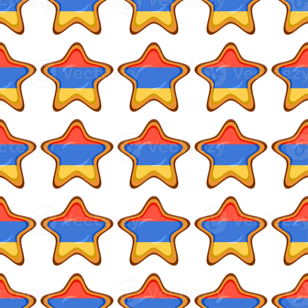 Pattern cookie with flag country Armenia in tasty biscuit png