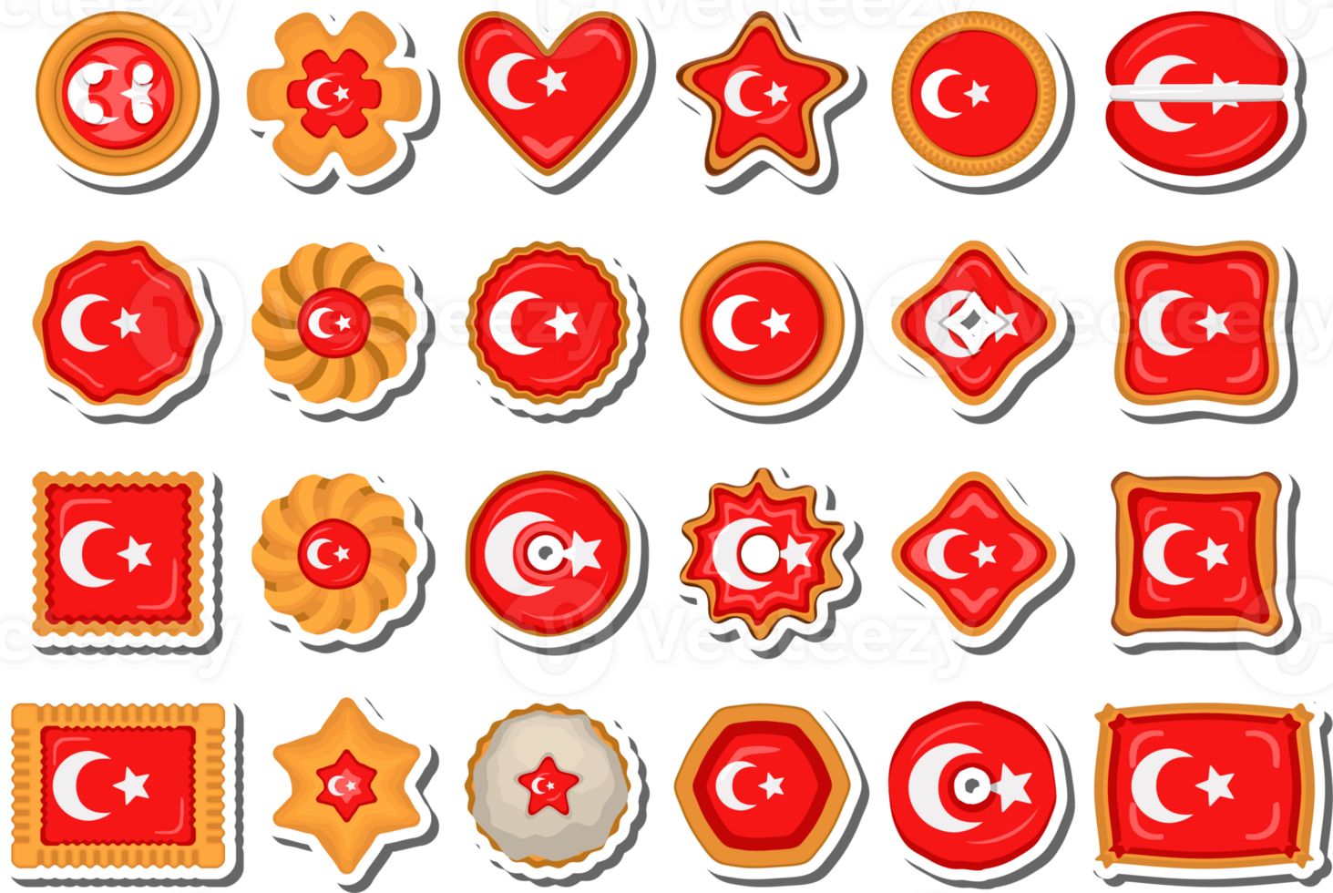 Homemade cookie with flag country Turkey in tasty biscuit png