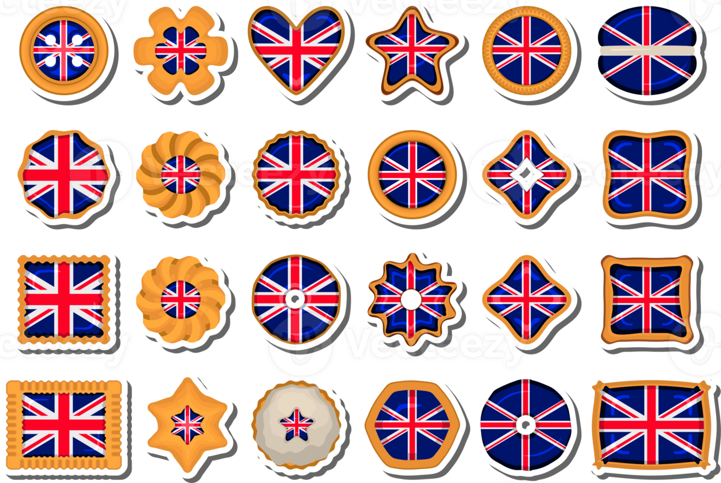 Cookie with flag country Great Britain in tasty biscuit png