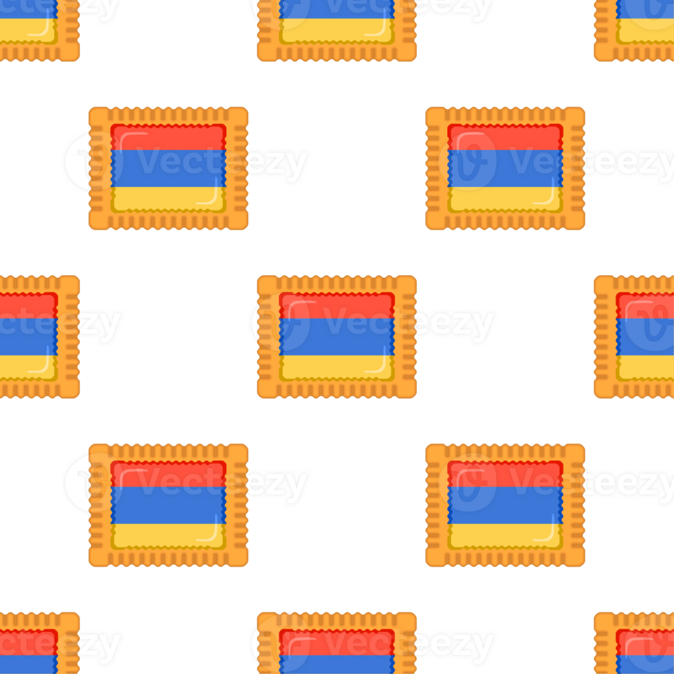 Pattern cookie with flag country Armenia in tasty biscuit png