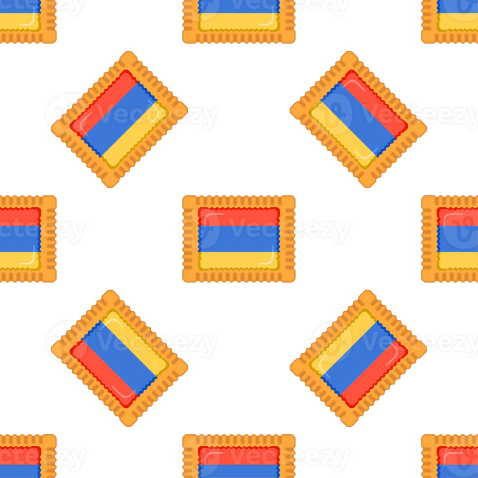 Pattern cookie with flag country Armenia in tasty biscuit png