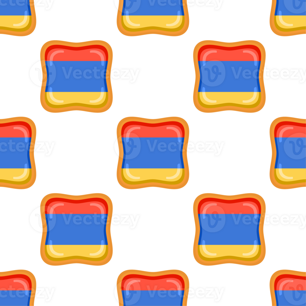 Pattern cookie with flag country Armenia in tasty biscuit png