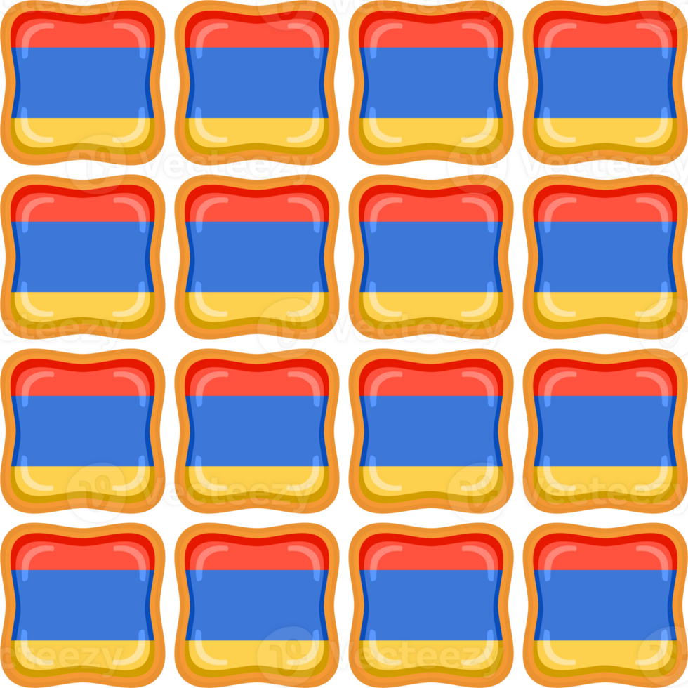 Pattern cookie with flag country Armenia in tasty biscuit png