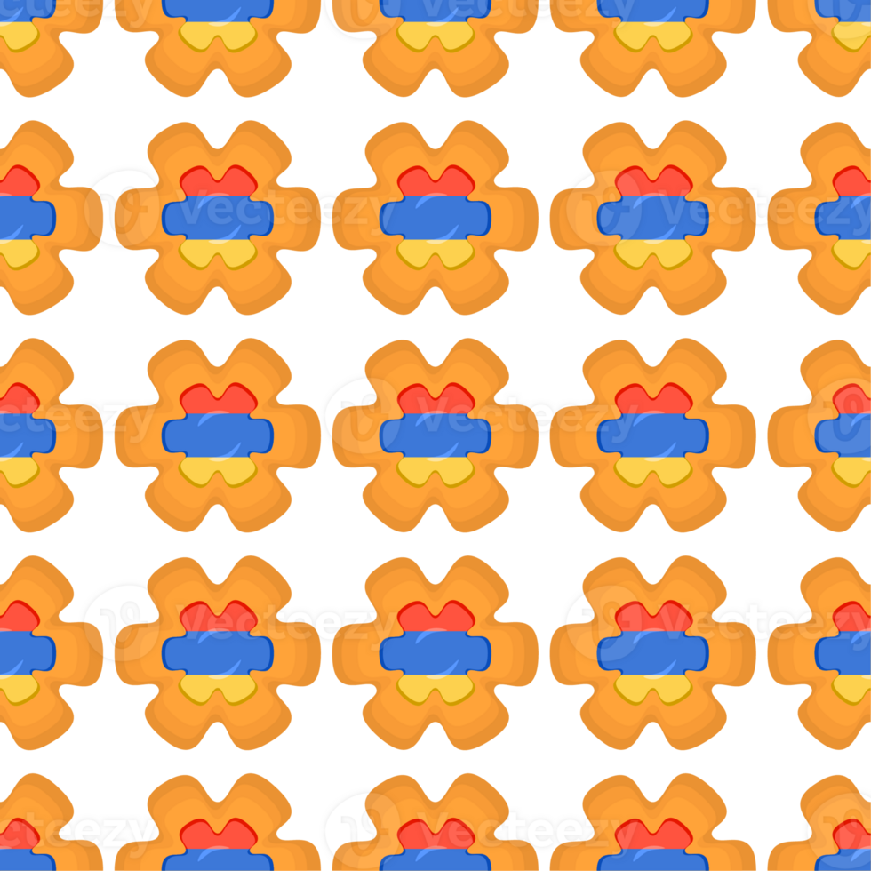 Pattern cookie with flag country Armenia in tasty biscuit png