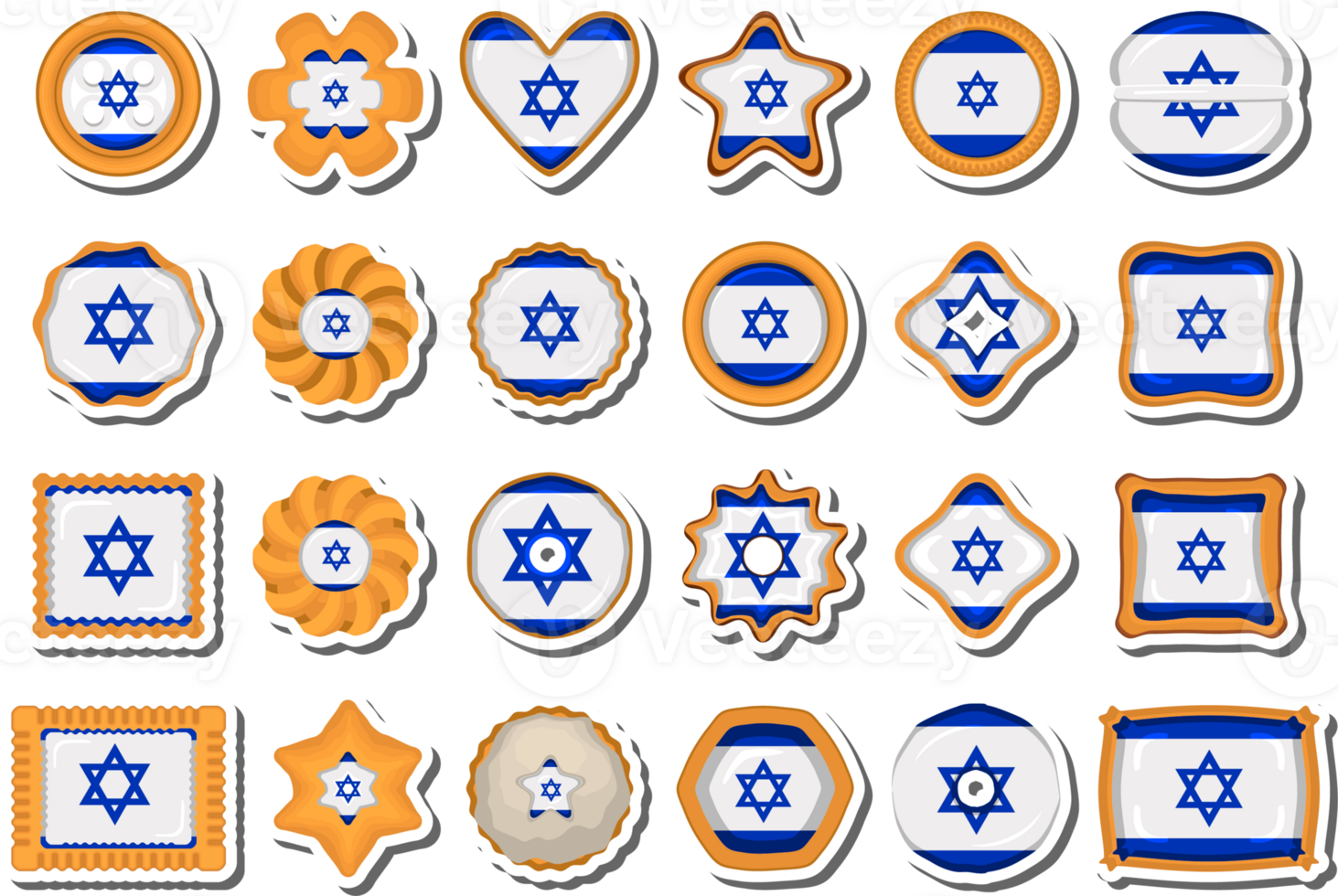 Homemade cookie with flag country Israel in tasty biscuit png