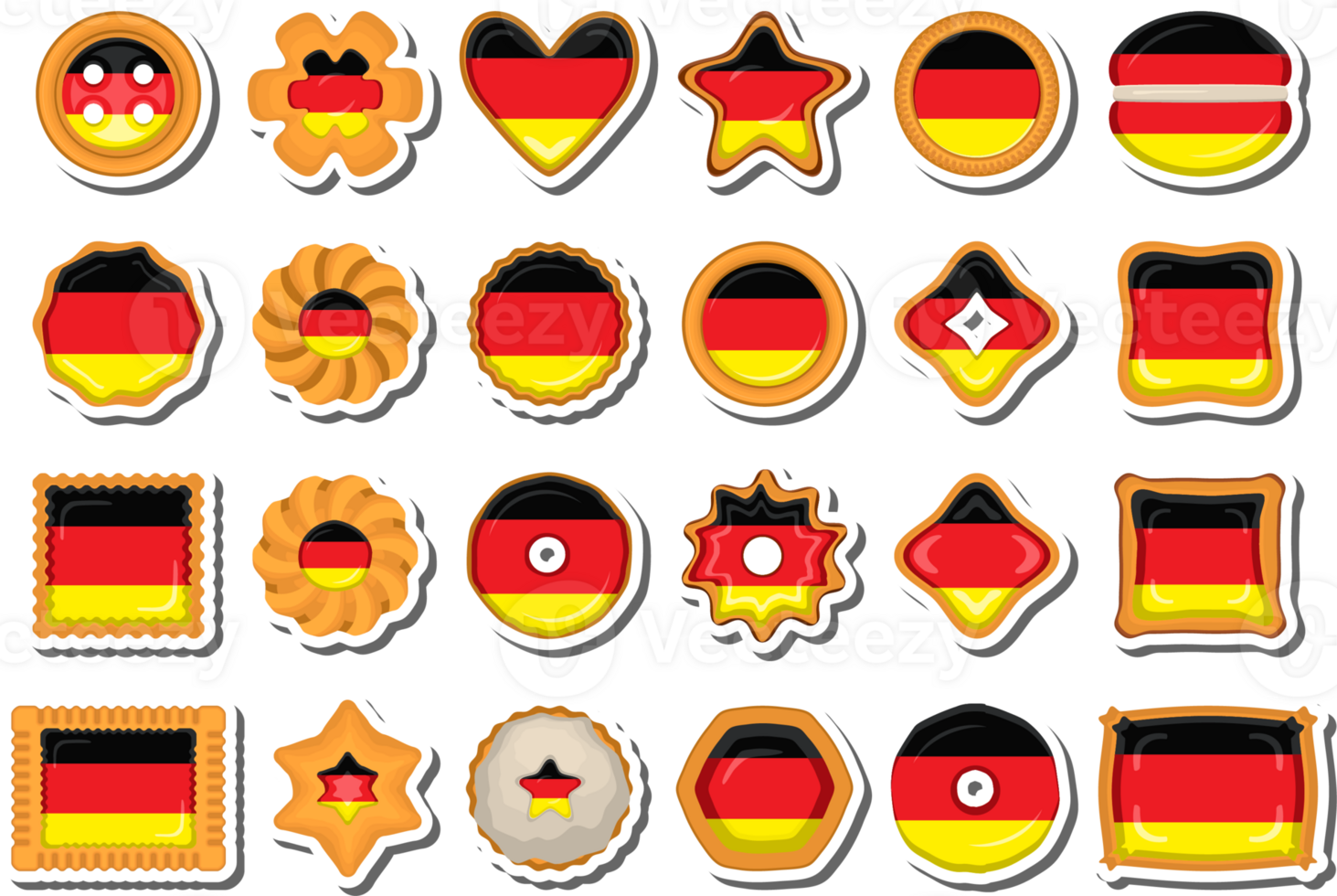 Homemade cookie with flag country Germany in tasty biscuit png