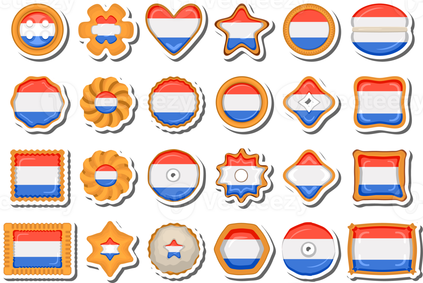 Cookie with flag country Netherlands in tasty biscuit png