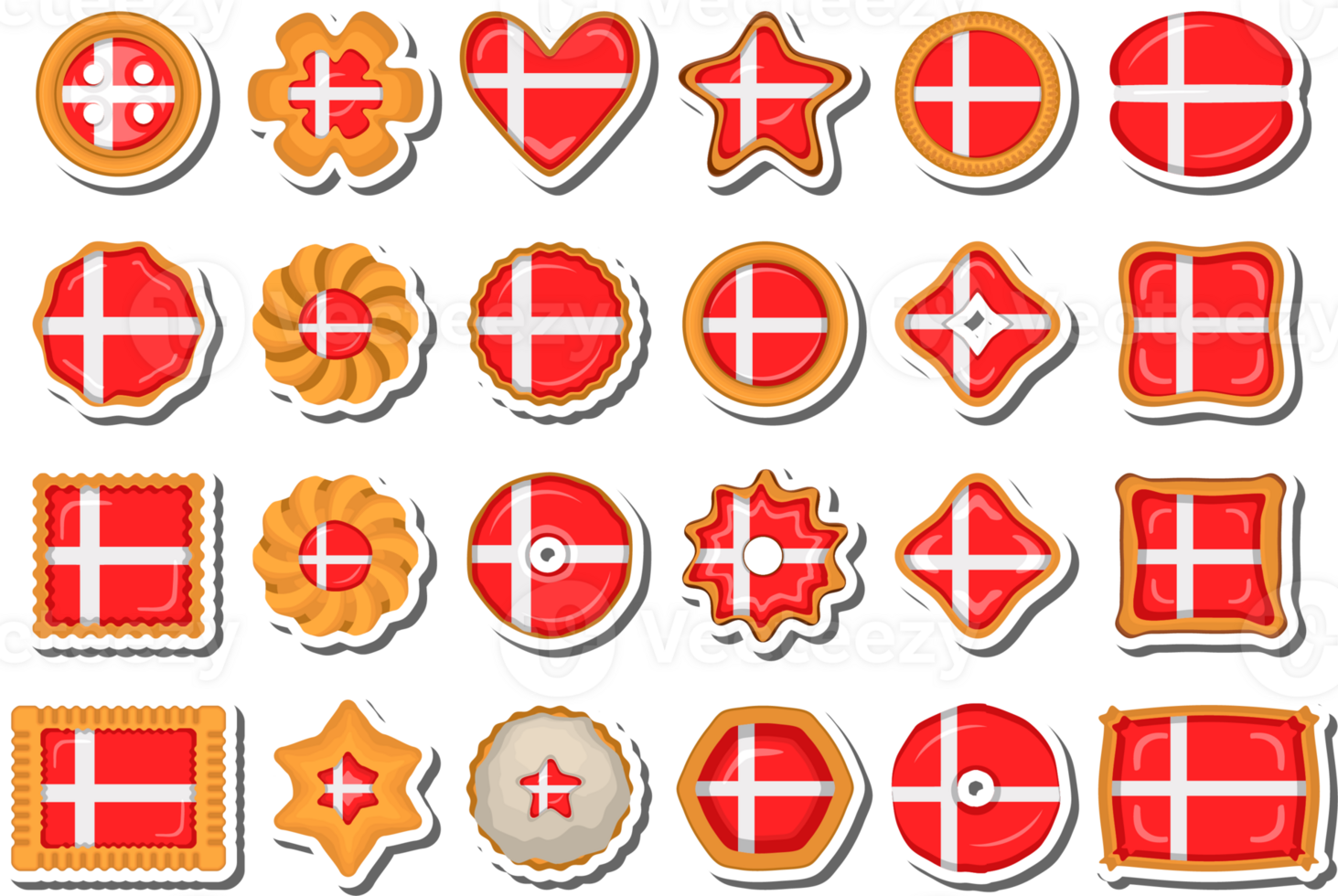 Homemade cookie with flag country Denmark in tasty biscuit png