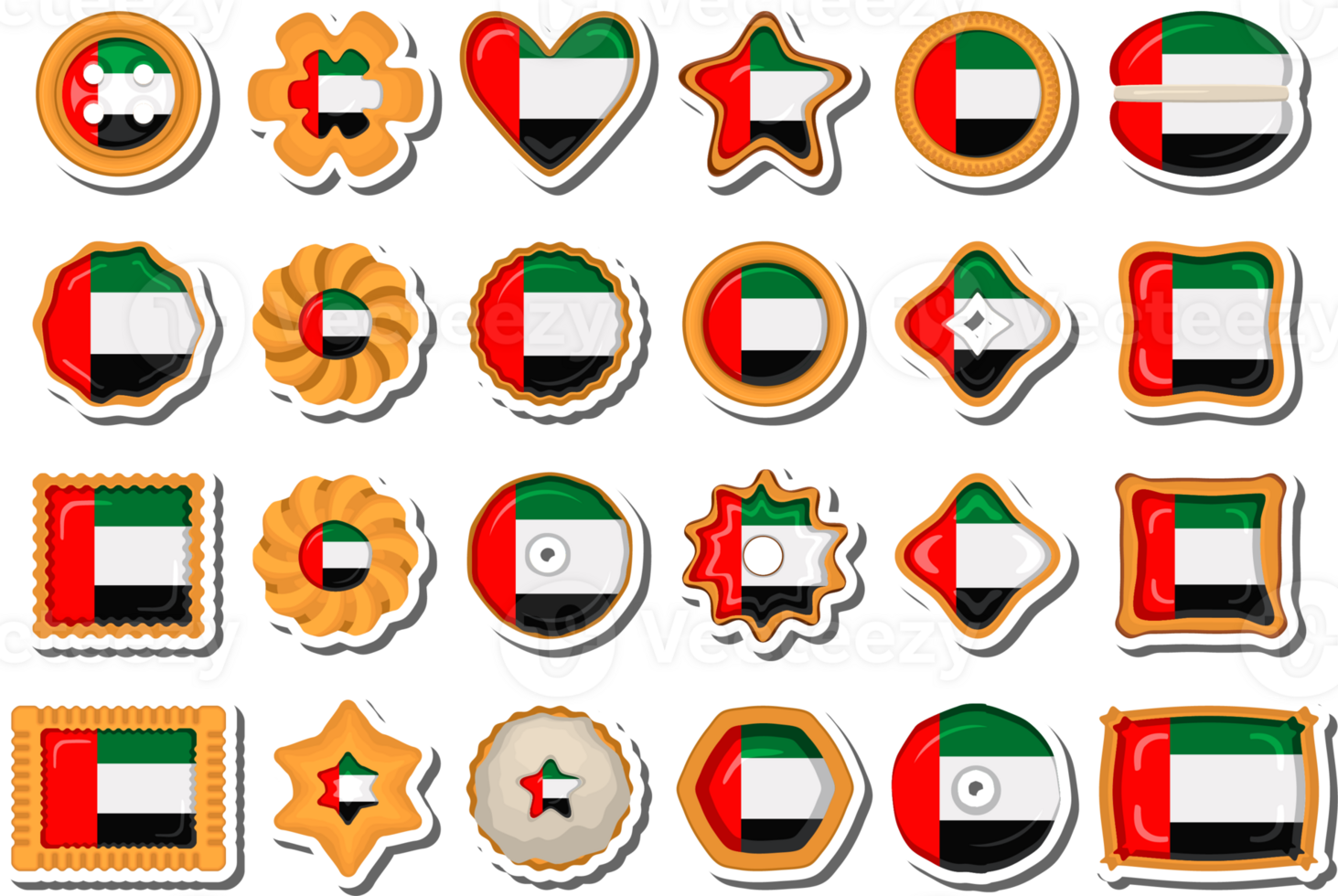 Homemade super cookie with flag country UAE in tasty biscuit png