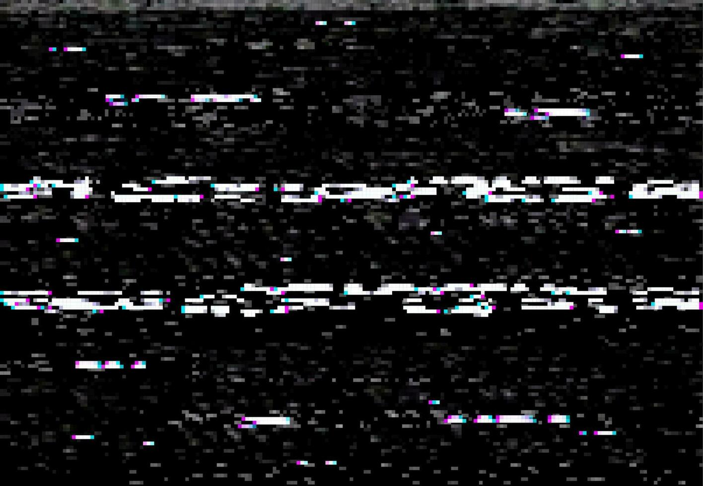 VHS video screen with glitch effect, distortion vector