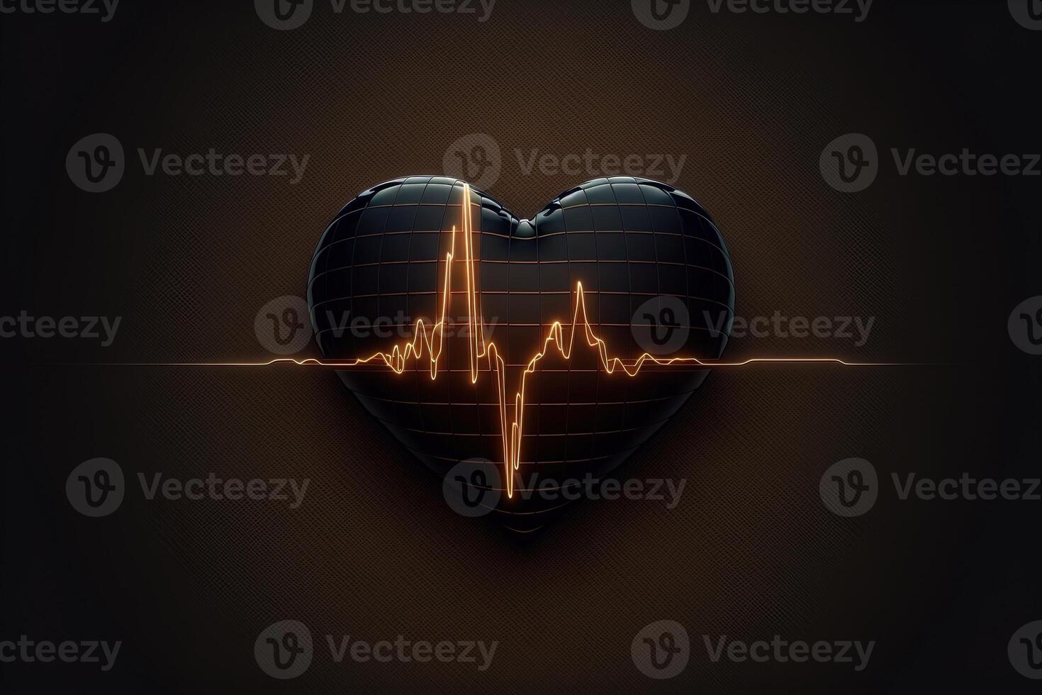 Background with a heart with the heartbeat monitor line, Heart and heartbeat symbol. photo