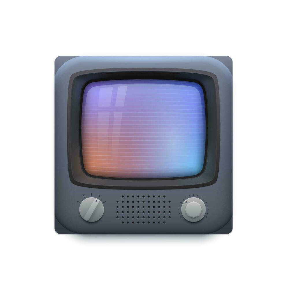 retro televisión interfaz icono, televisión aplicación vector