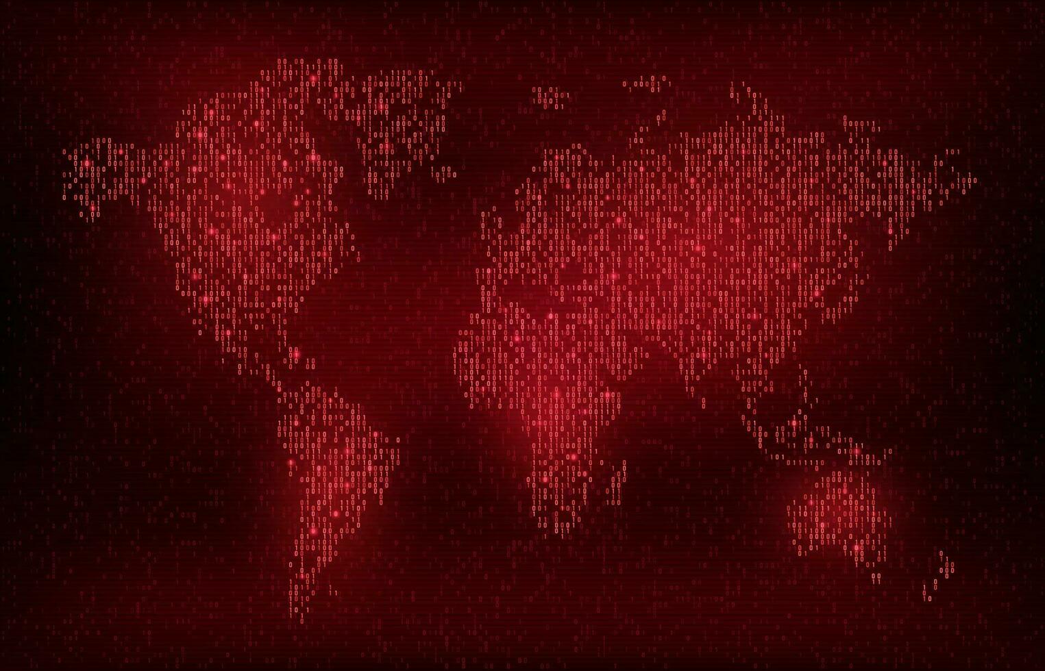 Digital binary code vector world map