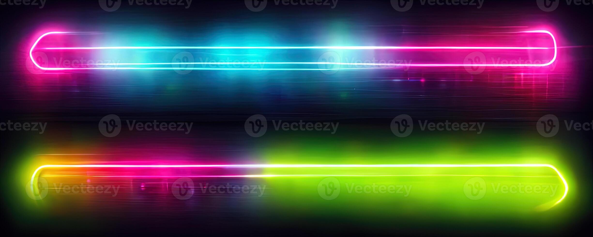 illustration of gaming background abstract, cyberpunk style of gamer wallpaper, neon glow light of sci-fi. Glowing iridescent neon lights for both light and dark backgrounds. photo