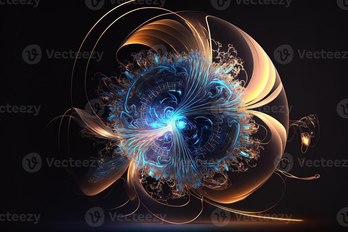 Illusion or dream, innovation or exploration, technology or sci fi. Physics quantum fluctuations 8k octane rendered ultra realistic. Digital art banner for game or movie photo