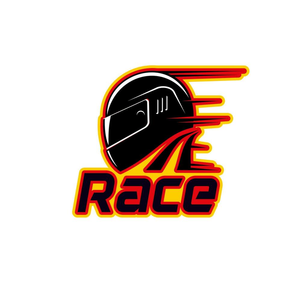 Car race rally, motocross speedway racer helmet vector