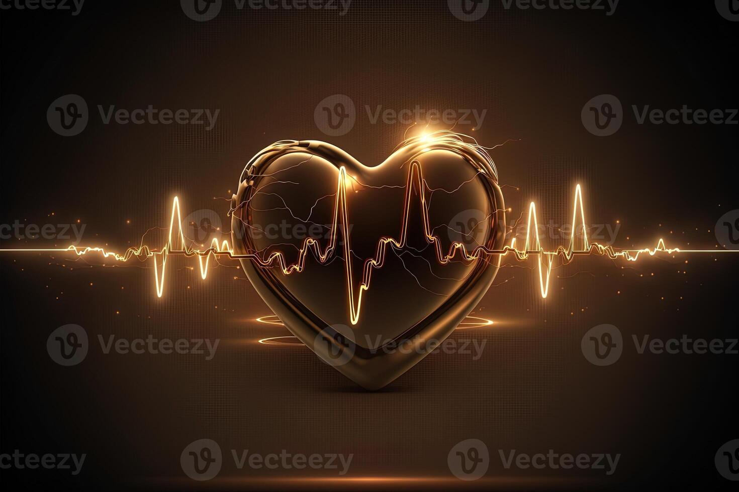 Background with a heart with the heartbeat monitor line, Heart and heartbeat symbol. photo