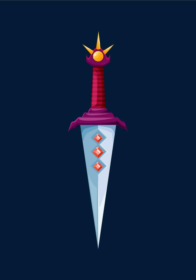 Magical wizard steel dagger blade. Medieval sword vector