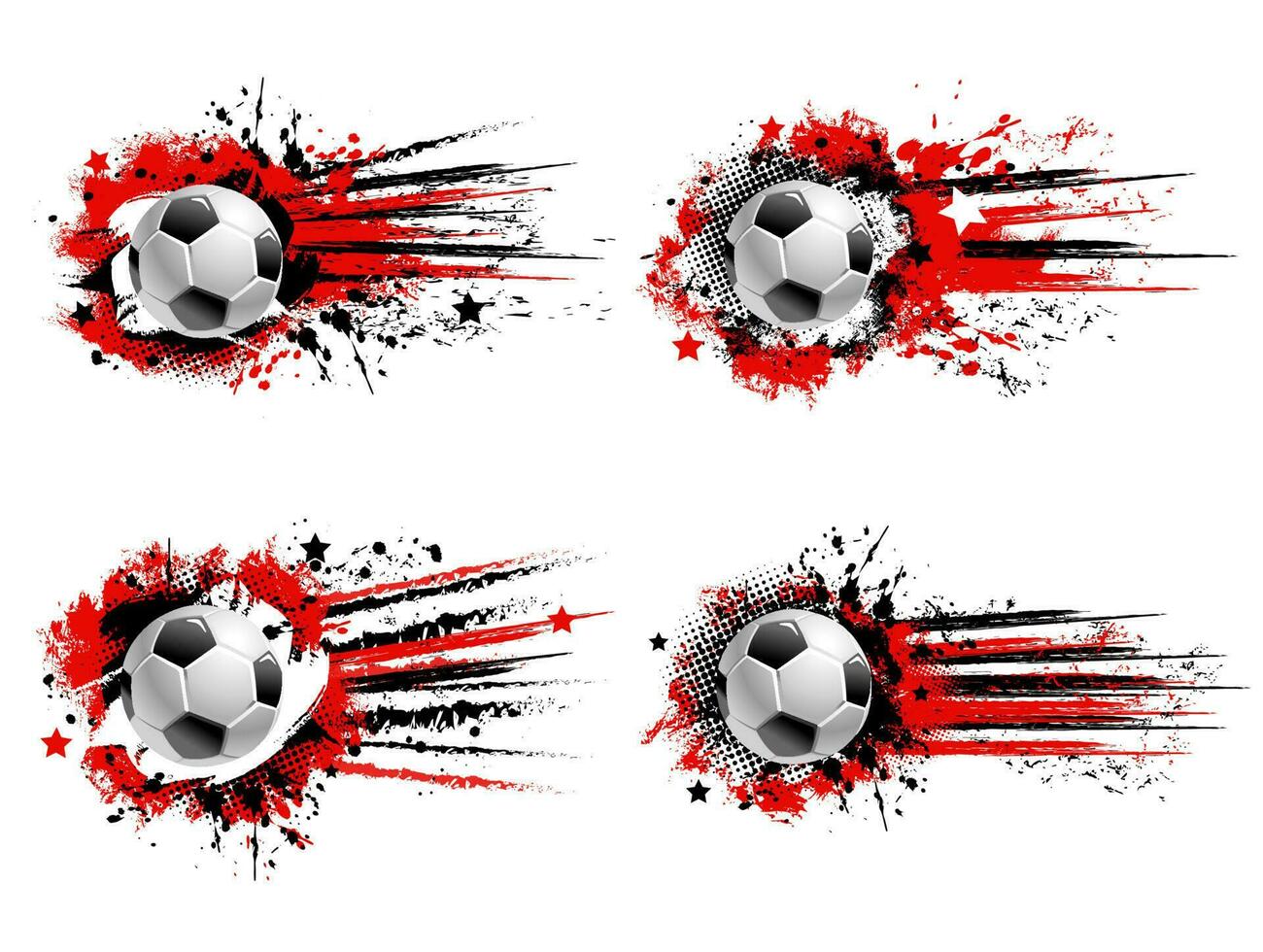 Soccer football sport ball grunge vector banners