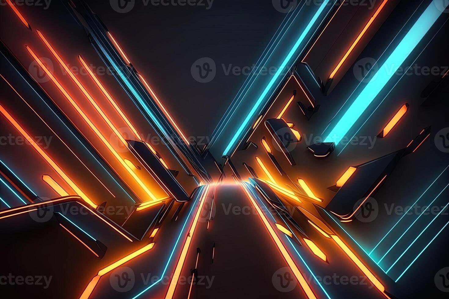 abstract futuristic colorful background with lights, . abstract futuristic neon background with glowing ascending lines. Fantastic background for gamer or slide show photo