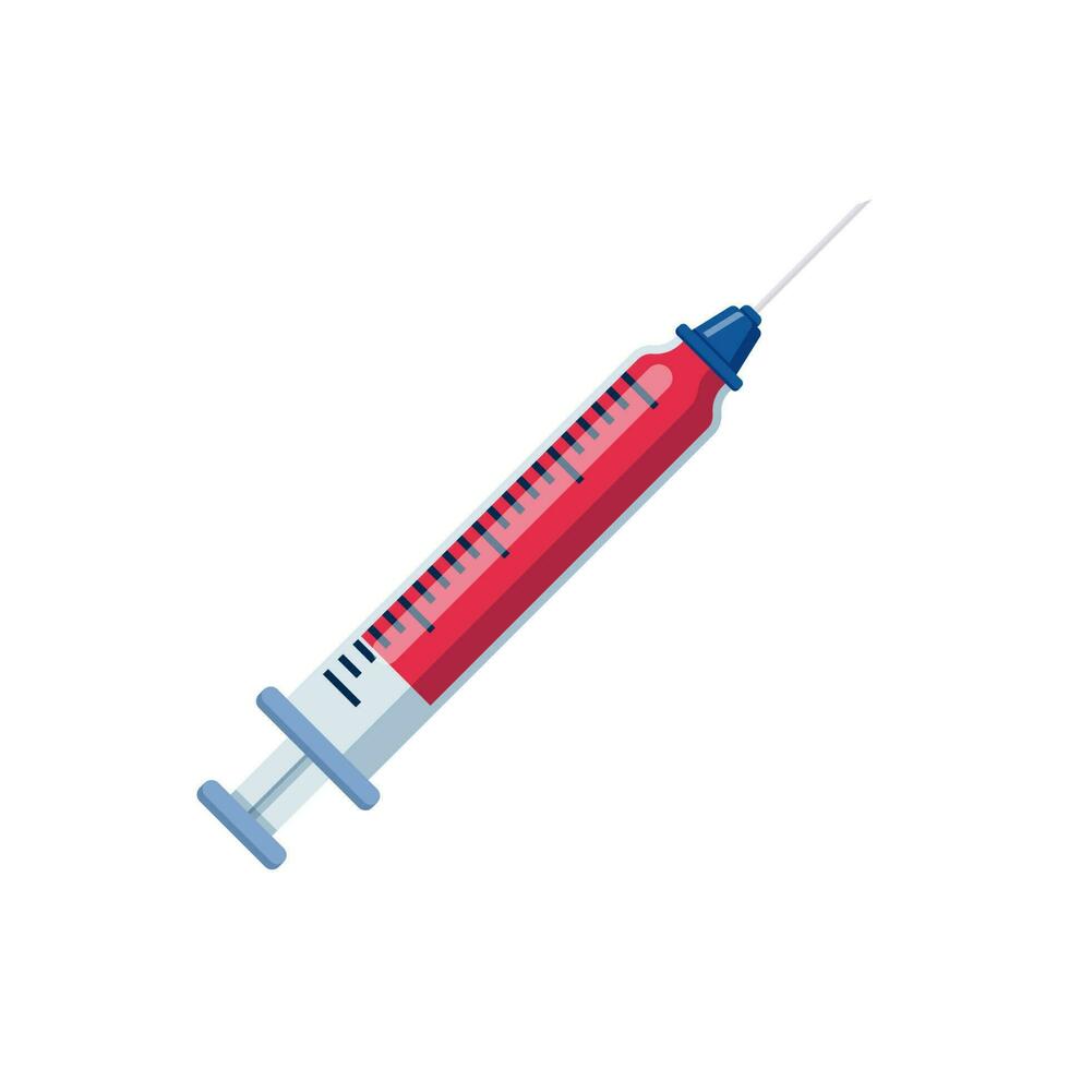 Syringe flat design art vector isolated