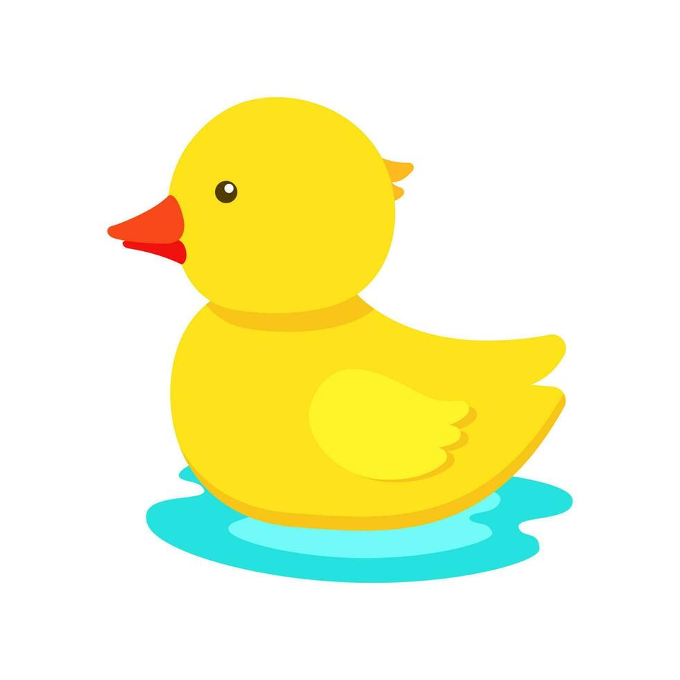 Yellow rubber duck vector isolated on white background