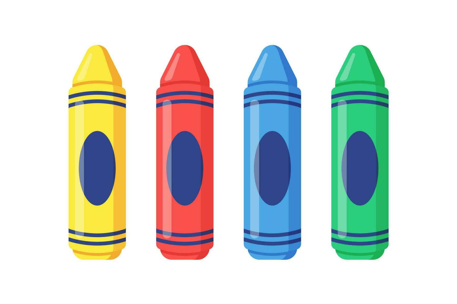 vector crayons isolated on white background