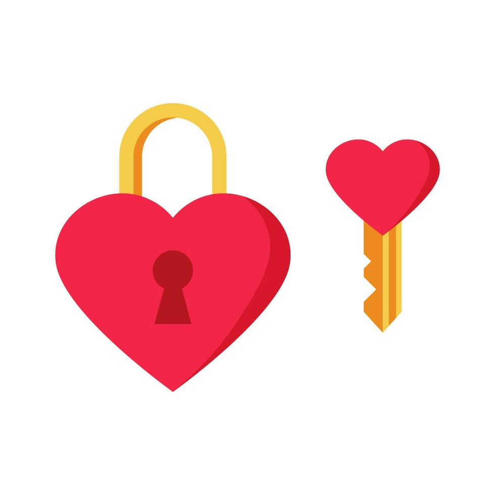 heart shaped lock and key vector