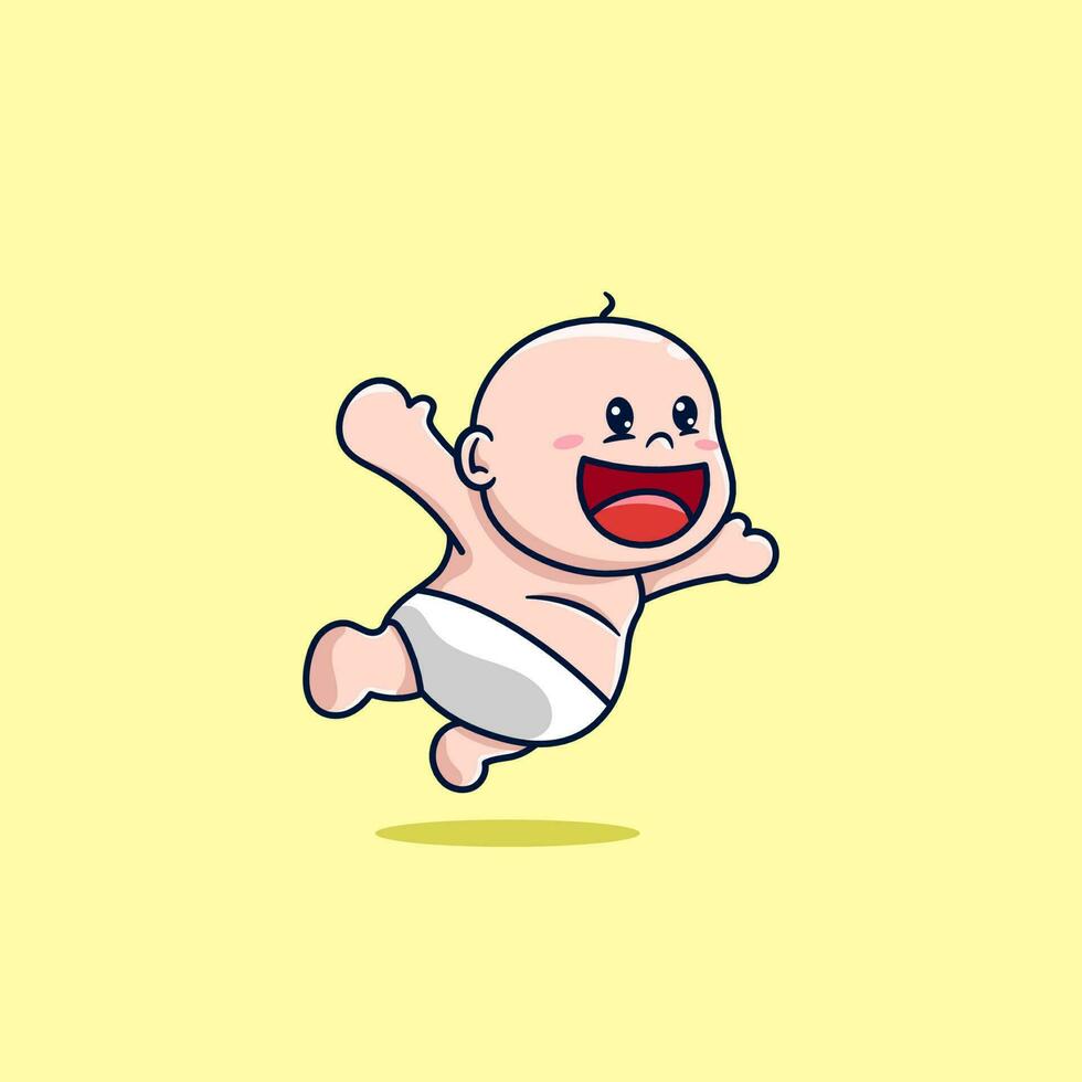 cute baby flying cartoon vector