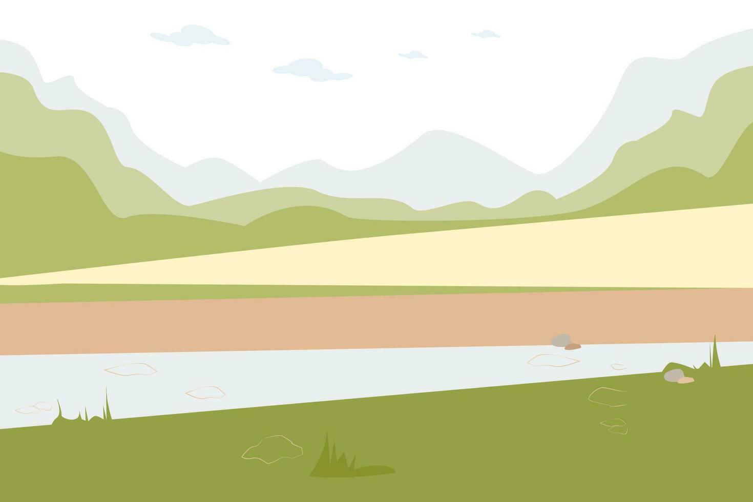 Nature background with mountains and road vector