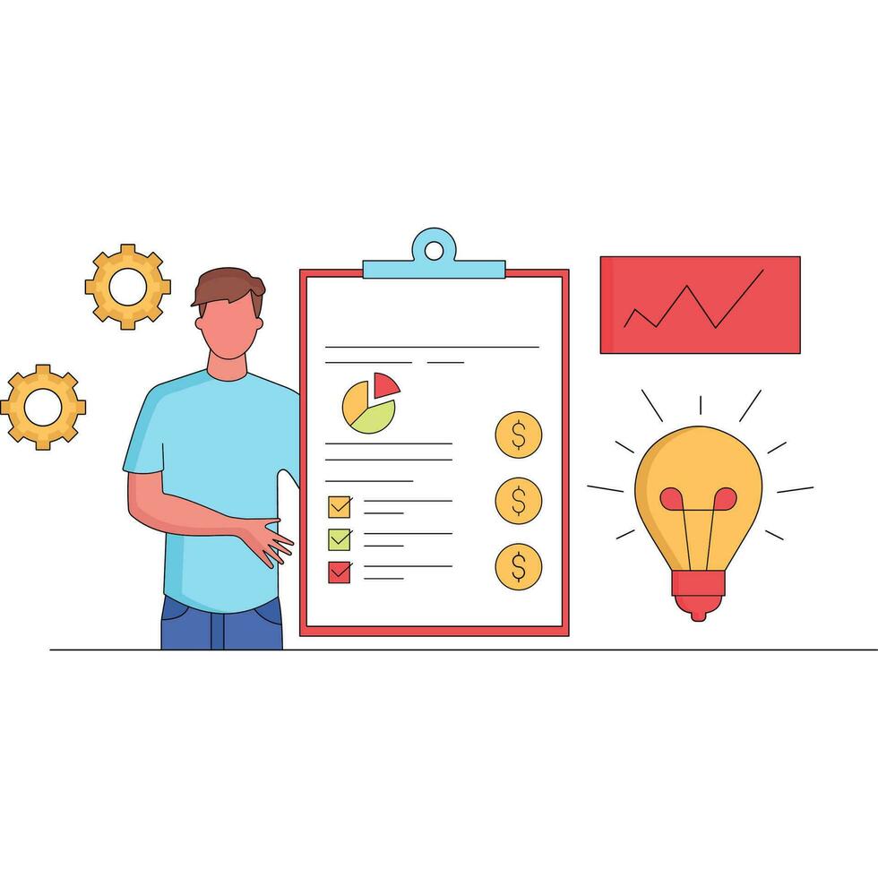 Creative Analysis Illustration which can easily edit or modify vector