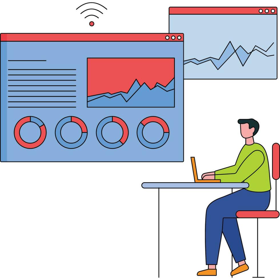 Data Analytics Illustration which can easily edit or modify vector