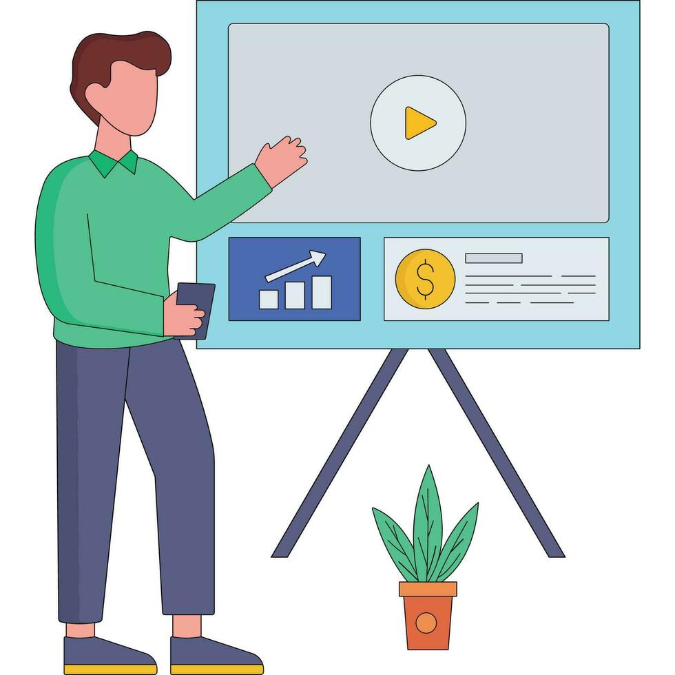 Business presentation Illustration which can easily edit or modify vector