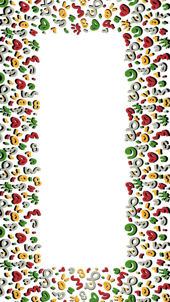 Fun 90s doodle geometric scribble squiggle kidcore frame vector