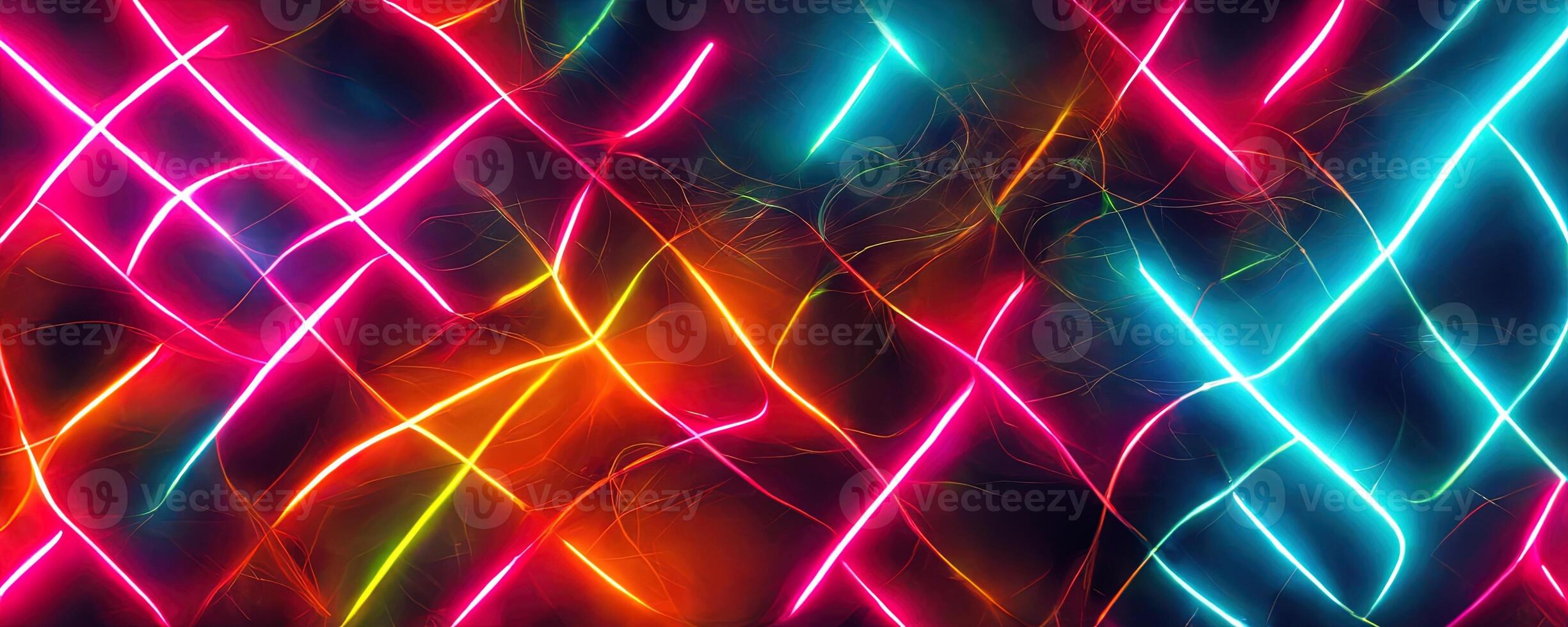 illustration of gaming background abstract, cyberpunk style of gamer wallpaper, neon glow light of sci-fi. Glowing iridescent neon lights for both light and dark backgrounds. photo