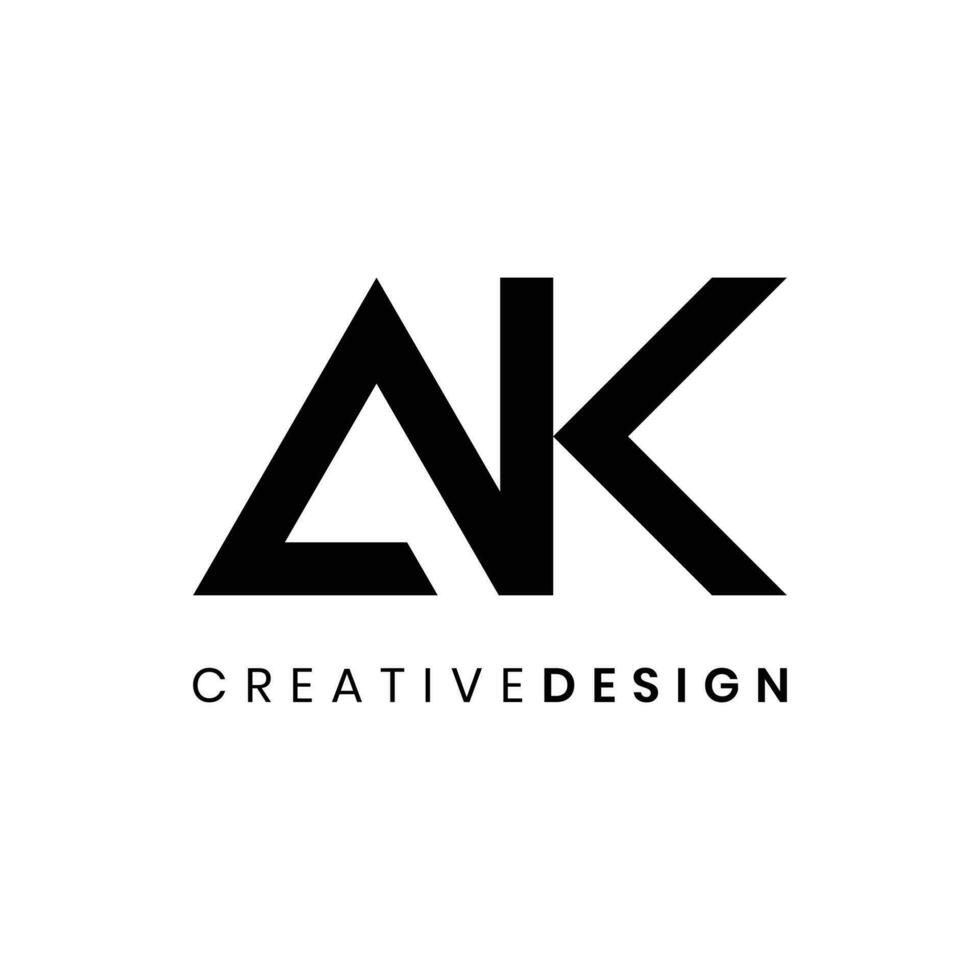 Modern monogram letter AK logo design vector illustration