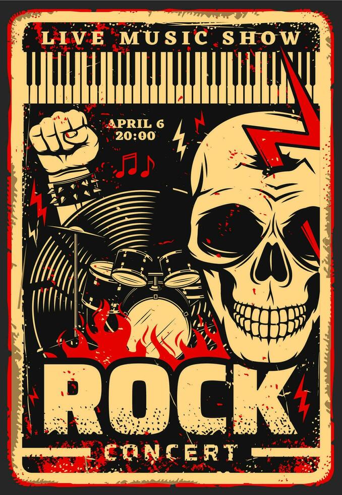 Rock music festival concert vector poster