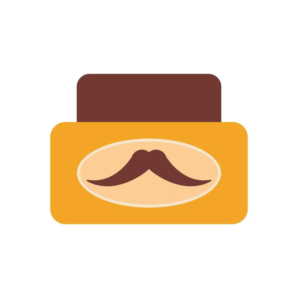 Bigote loción vector glifo plano icono. cera Barbero y peluquería.