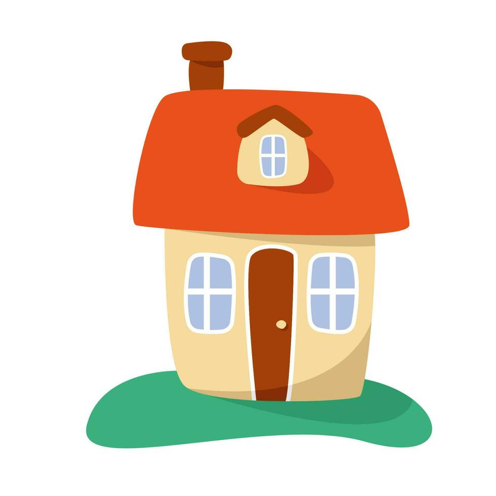 Cartoon houses with color changes and sweet coloring book. vector