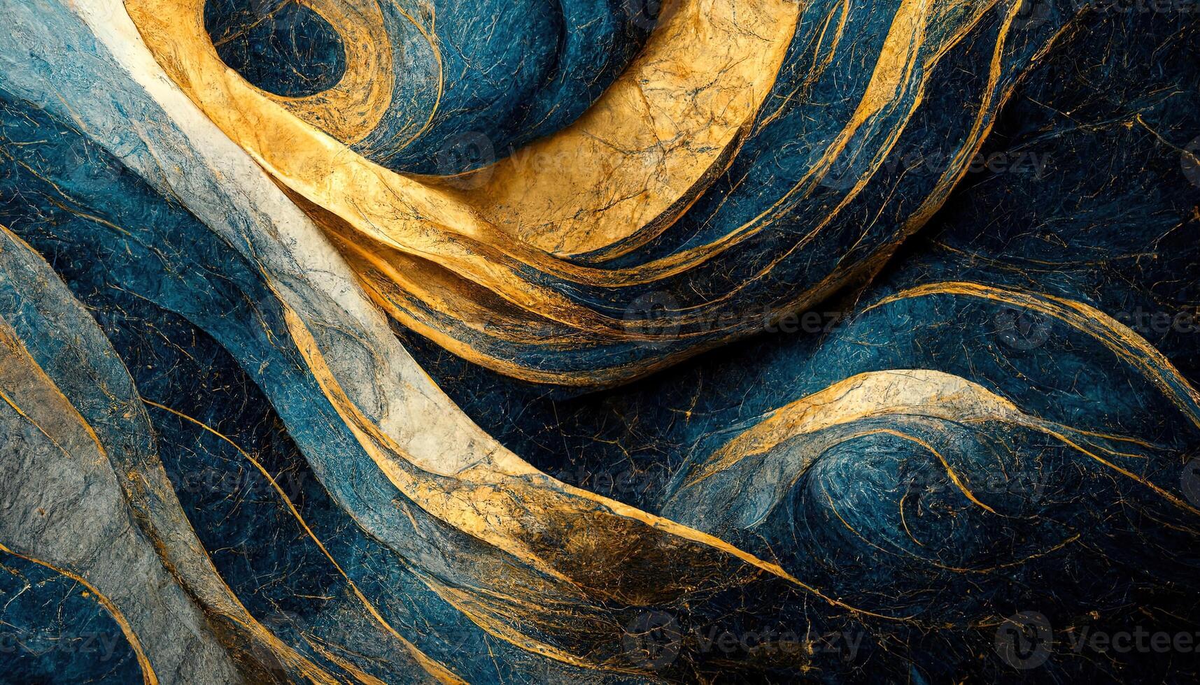 Marble effect background or texture. Spectacular abstract glistening golden solid liquid waves. Swirling golden and blue pastel pattern, shining golden color, marble geometric, photo