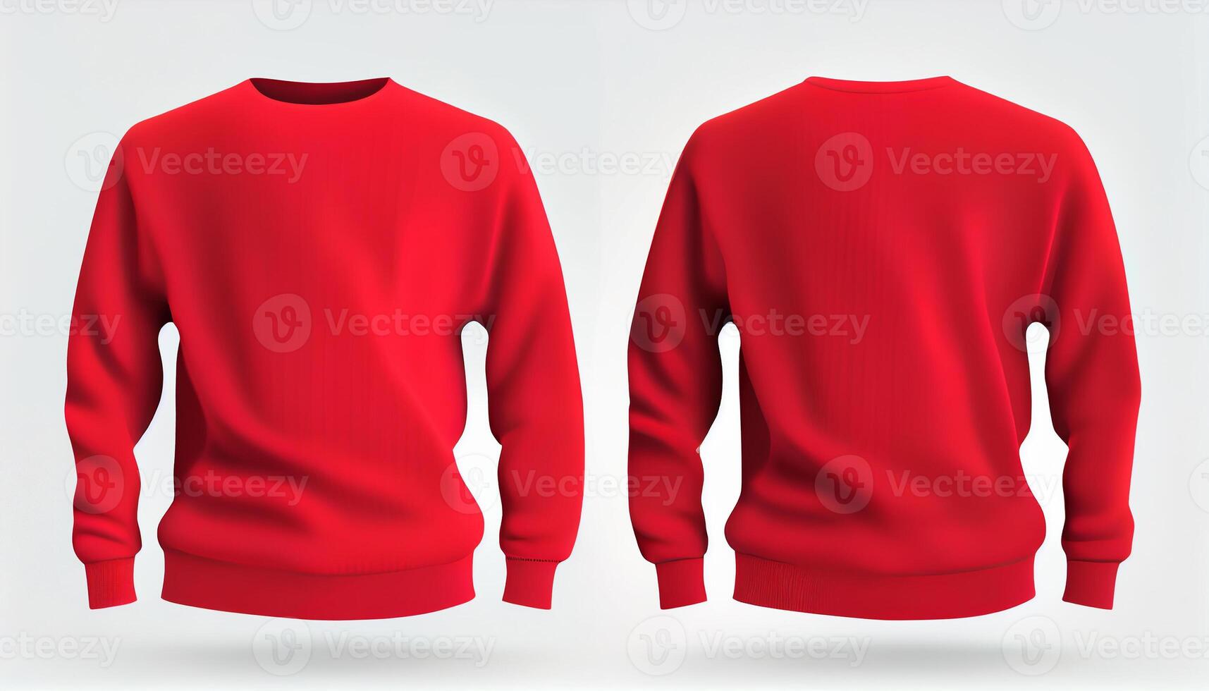 Sweater print mockup, 3d render, Front and back, copy space, photo