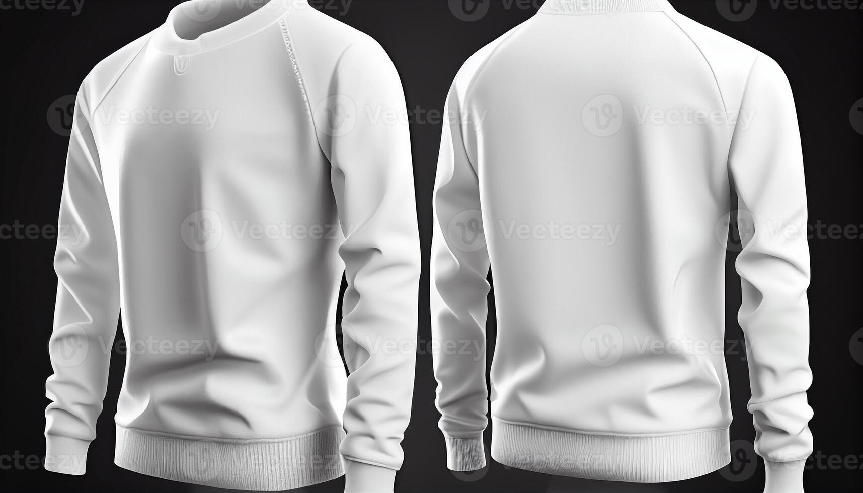 Sweater print mockup, 3d render, Front and back, copy space, photo