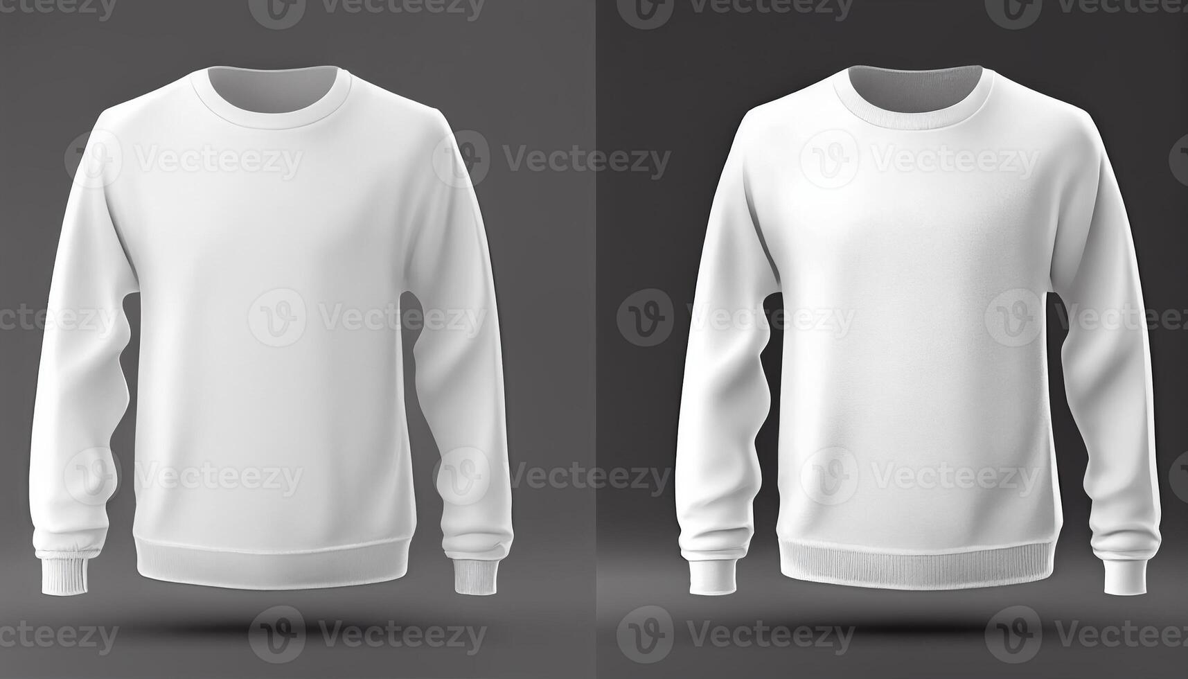 Sweater print mockup, 3d render, Front and back, copy space, photo