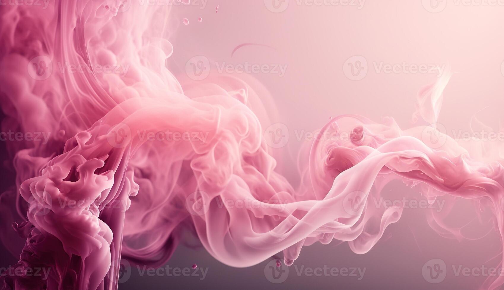 , Flowing light pink, viva magenta smoke with splashes. Soft fluid banner, spring female mood, 3D effect, modern macro realistic abstract background illustration, ink in water effect. photo