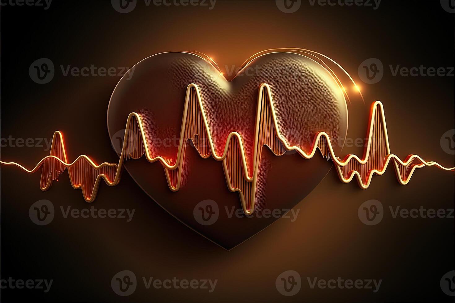 Background with a heart with the heartbeat monitor line, Heart and heartbeat symbol. photo